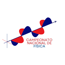 Logotipo do Campeonato Nacional de Física, exibindo uma onda eletromagnética vermelha e azul sobre fundo branco.