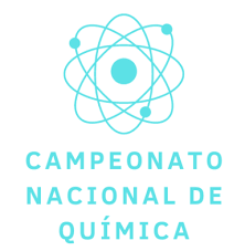 Logotipo do Campeonato Nacional de Química, apresentando um átomo estilizado e o nome da competição.