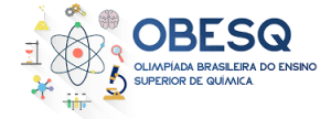 Logotipo da OBESQ - Olimpíada Brasileira do Ensino Superior de Química, com ícones de ciência.
