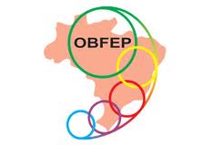 Logotipo da OBFEP, com o mapa do Brasil e anéis coloridos indicando regiões e 