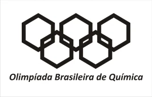 Logotipo da Olimpíada Brasileira de Química, com cinco hexágonos interligados e o texto 