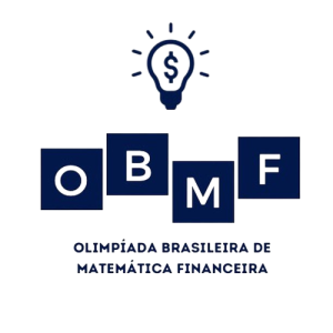 Logotipo da Olimpíada Brasileira de Matemática Financeira (OBMF), com as letras 