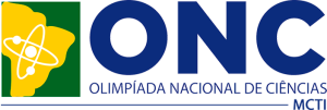 Logotipo da Olimpíada Nacional de Ciências (ONC), com o mapa do Brasil e um átomo.