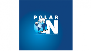 Logotipo da Olimpíada Nacional de Ambientes Marinhos e Polares, com urso e pinguim sobre o globo.