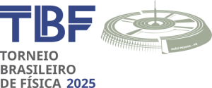 Logotipo do Torneio Brasileiro de Física 2025, com a sigla TBF e uma ilustração de um edifício em João Pessoa.