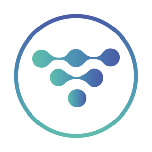 Logotipo Vitalis, com uma figura abstrata composta por círculos interligados em gradiente azul e verde.
